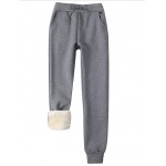 02 Dark Grey Women's Winter Fleece Pants Sherpa Lined Sweatpants Active Running Jogger Pants