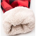 Red Plaid Womens Fleece Jogger Sweatpants Printed Drawstring Athletic Workout Lounge Pants with Pockets