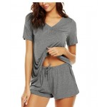 Women's Shorts Pajama Set Short Sleeve Sleepwear Nightwear Pjs