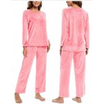 Women Warm Fleece Pajamas Flannel Pajamas Sets Long Sleeve Winter Pajama Set Ladies Thermal Pjs