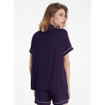 Womens Pajamas Set Short Sleeve, Button Down Cotton Pj Sets For Women Soft Nightwear